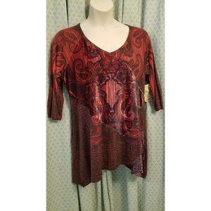 New Womens 3/4  Sleeve top size 1X by One World